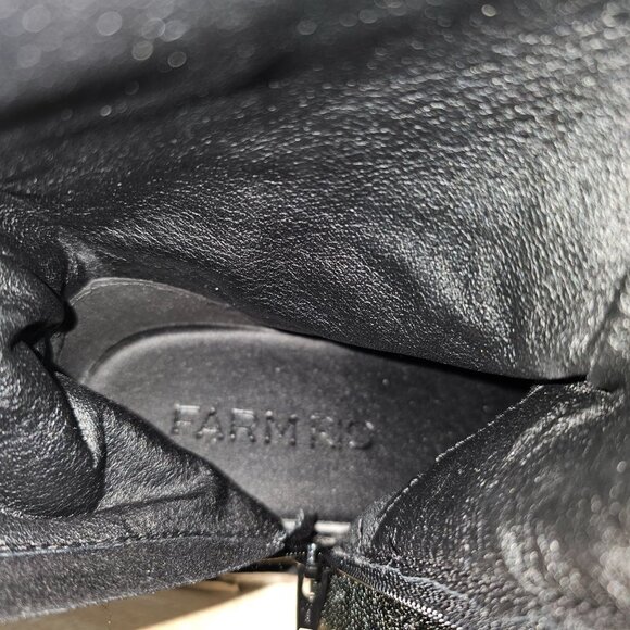 NEW Farm Rio Long Suede Combat Boot Size 7 Black Vegan Leather Platform Boho - Picture 10 of 13